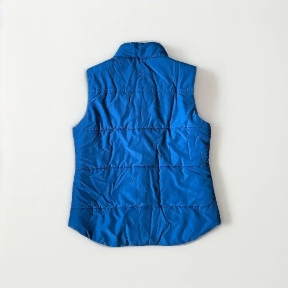 Legendary Whitetails Vest Blue Full Zip & Wooden Toggle Buttons Women's Size Med